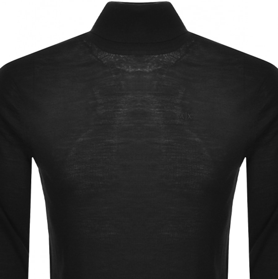 Alternative Image for ProductArmani Exchange Wool Roll Neck Knit Jumper Black2